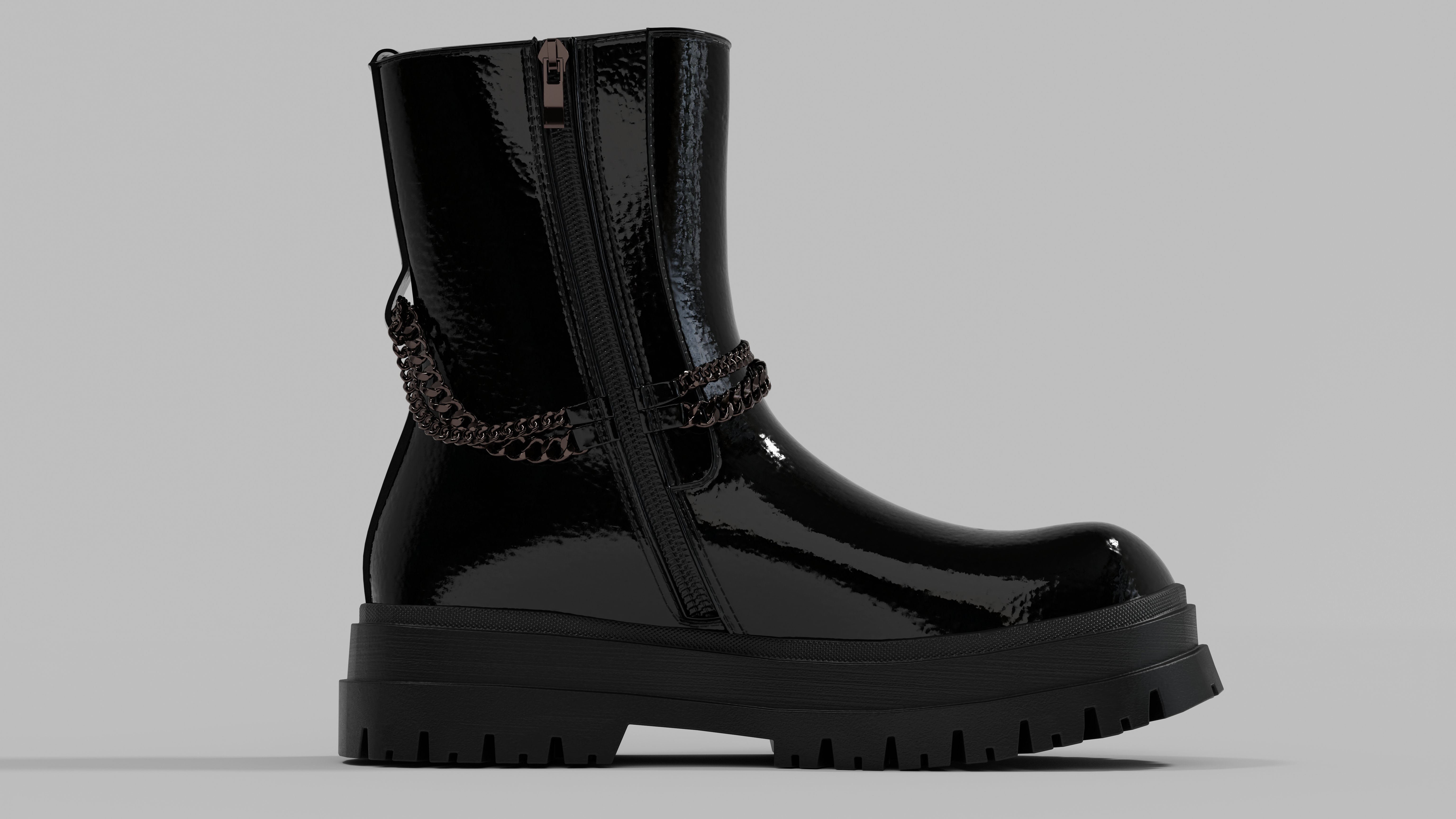 Black boot for winter that can be put into a virtual try on.