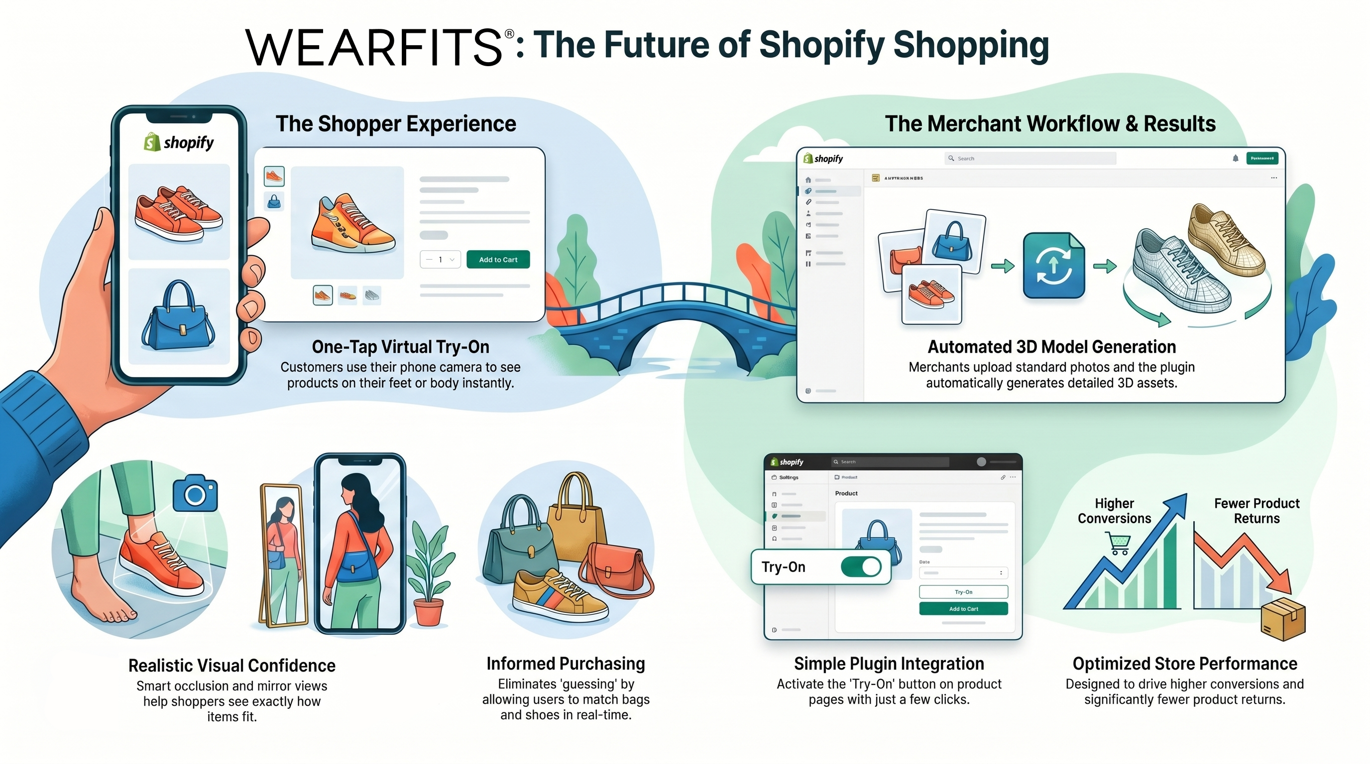 WEARFITS Try-on Shopify app infographic